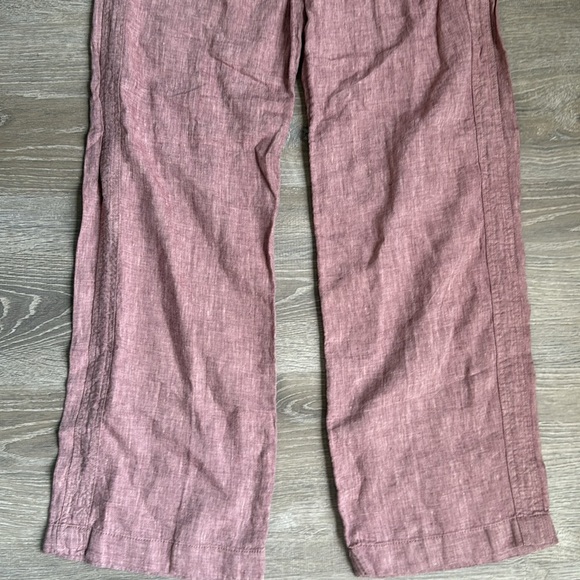 NEW ATHLETA Cabo Pink Linen Drawstring  Pants 2 - Picture 5 of 12